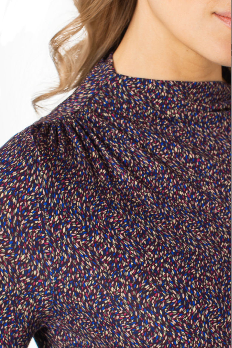 Close-up of a patterned fabric with a blurred background