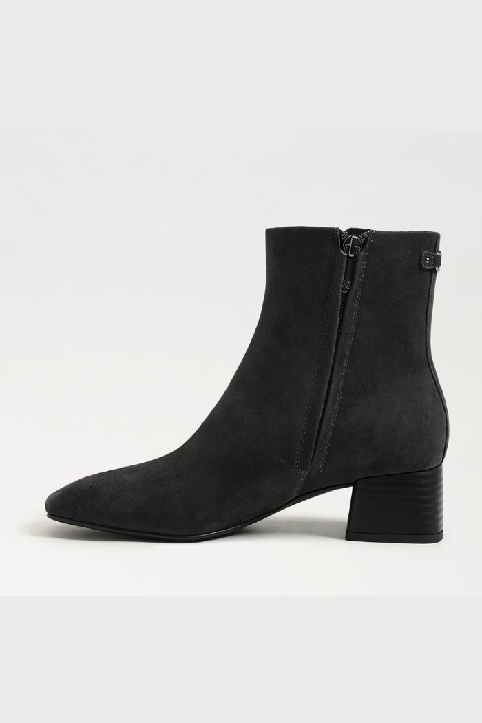 Black ankle boot on a white background