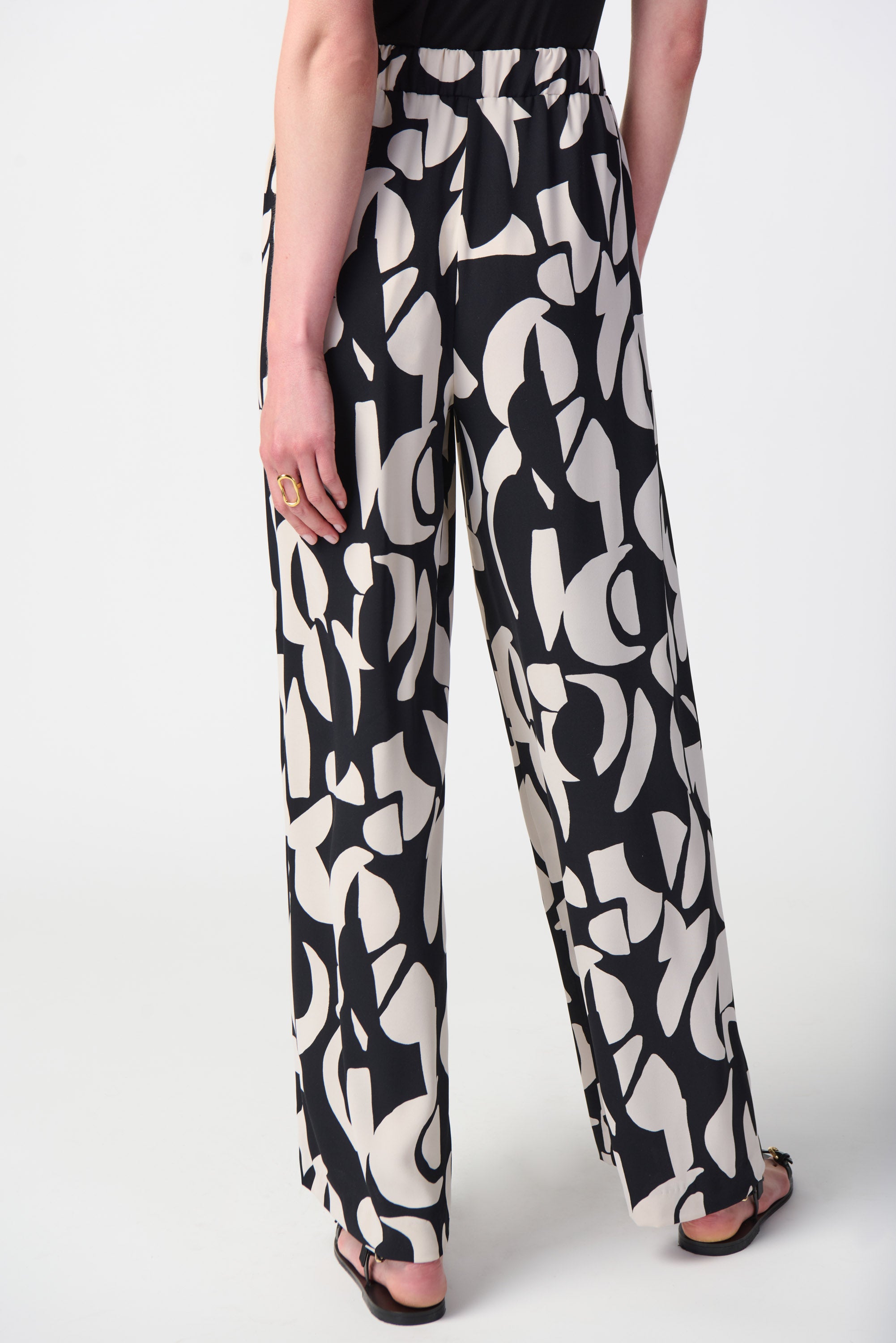 Abstract Print Woven Wide-Leg Pants – Rooted Boutique