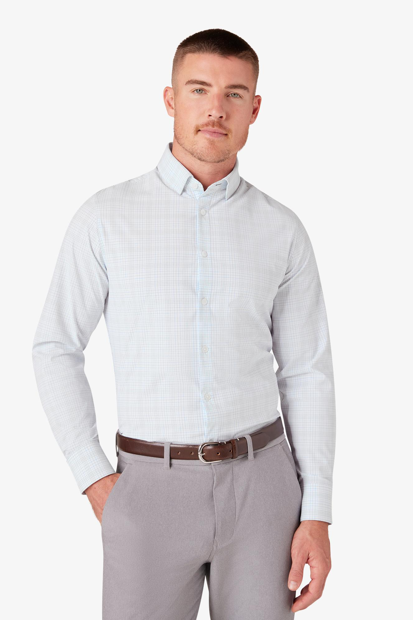 White Baja Plaid Leeward Dress Shirt Large / Trim / Tall White Baja Plaid Leeward Dress Shirt Large / Trim / Tall