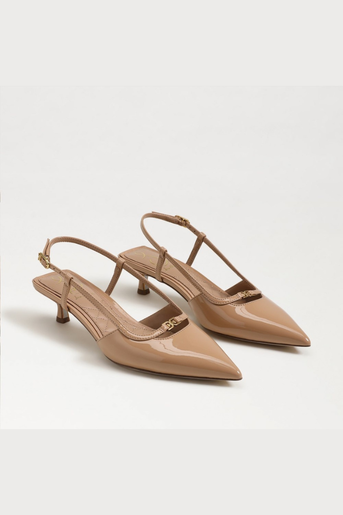 Toni Slingback Kitten Heel - Golden Sand Patent – Rooted  display picture 1