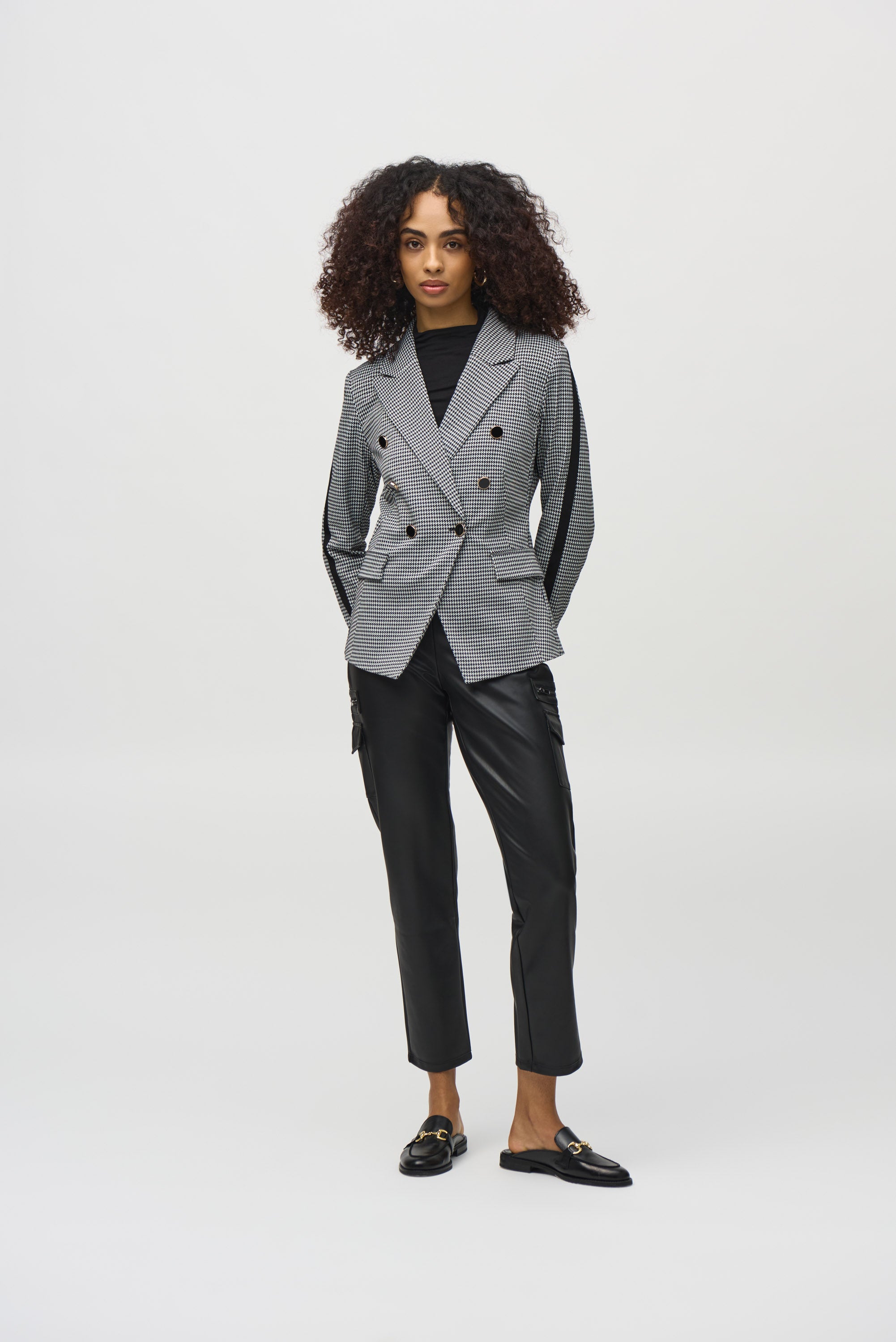 Houndstooth Jacquard Knit Fitted Blazer – Rooted Boutique