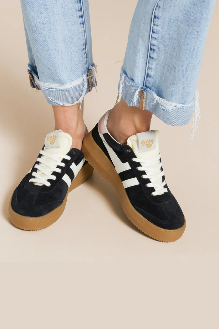 Athena Suede Sneaker - Black/Off White/Rose/Gum Rooted Boutique Athena Suede Sneaker - Black/Off White/Rose/Gum Rooted Boutique