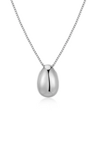 Silver pendant necklace on a white background