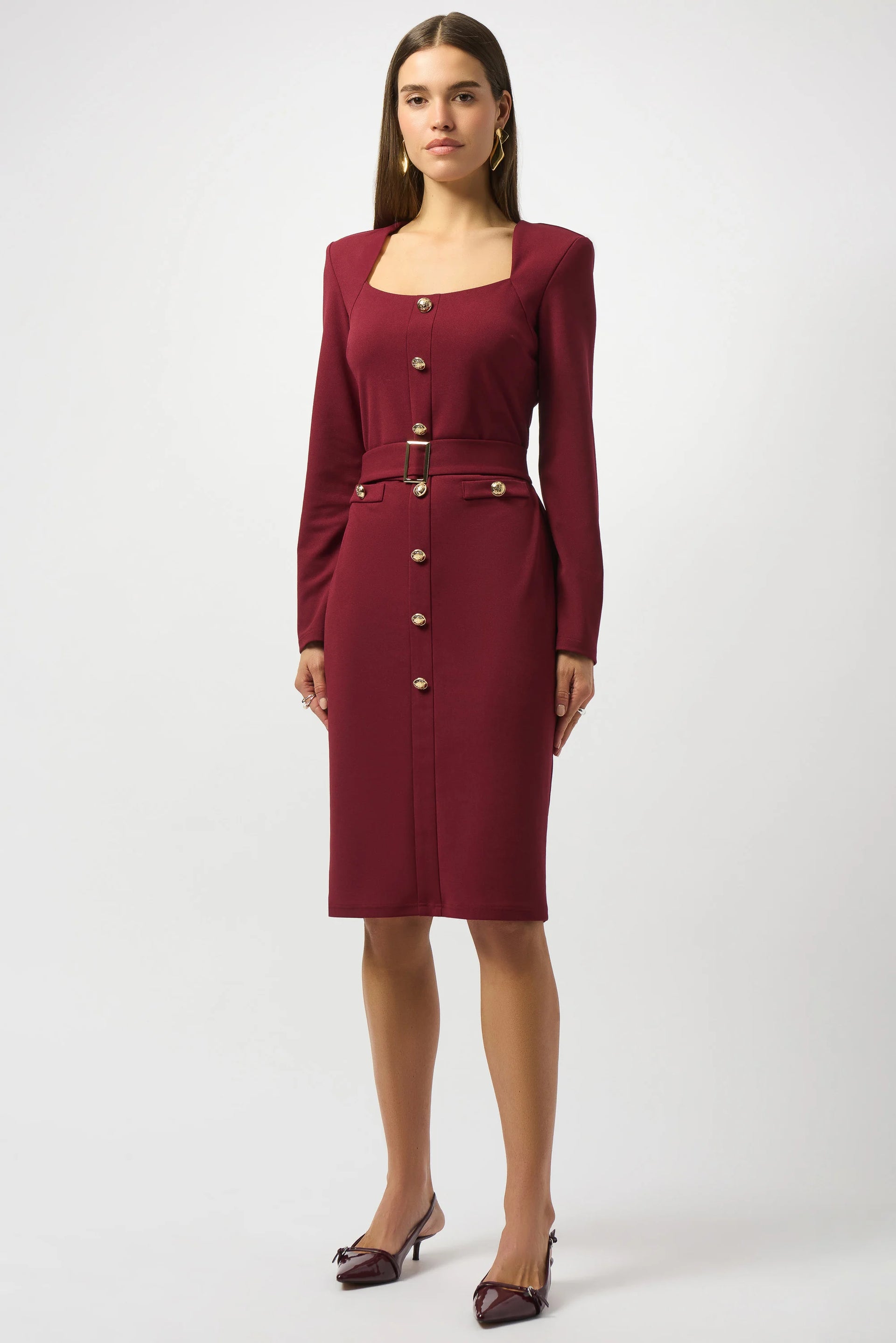 Joseph Ribkoff Dress 253165 Merlot / 4 Joseph Ribkoff Dress 253165 Merlot / 4