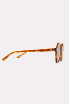 Sunglasses with tortoiseshell frame on a white background