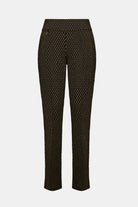 Black patterned pants on a white background