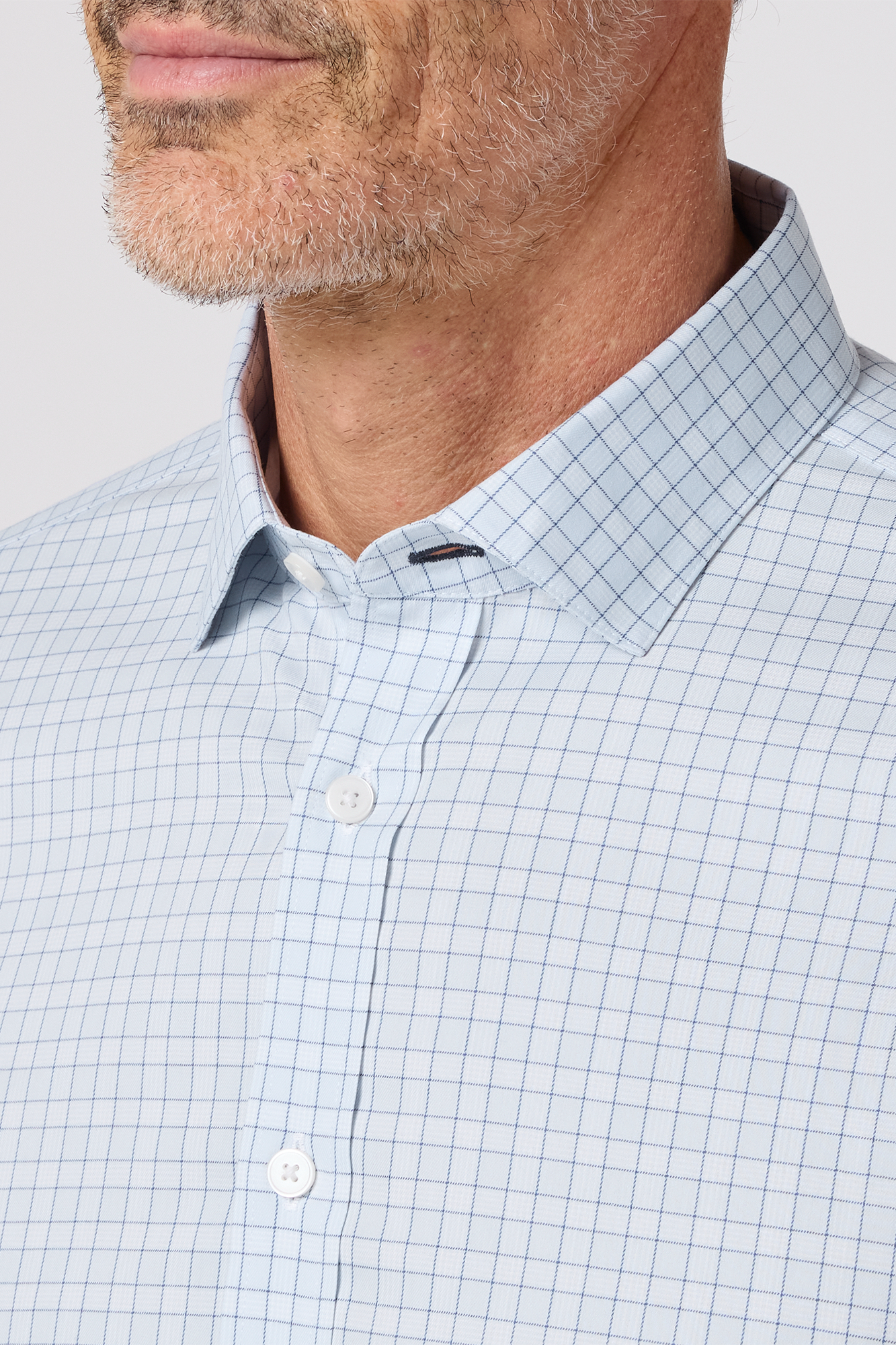 Hilton LS Dress Shirt- Sky Cooper Plaid Sky Cooper Plaid / Trim Tall L