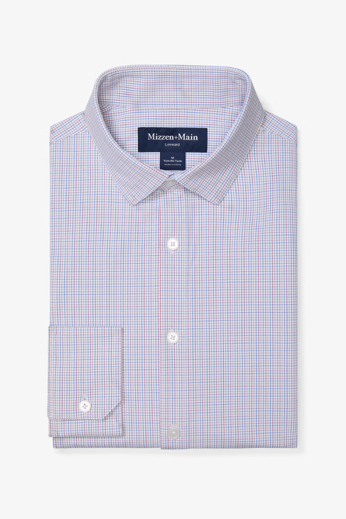 Leeward No Tuck Dress Shirt- Red Clay Aaron Plaid – Rooted Boutique