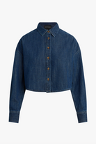 Blue denim shirt on a white background