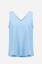 Light blue sleeveless top on a white background