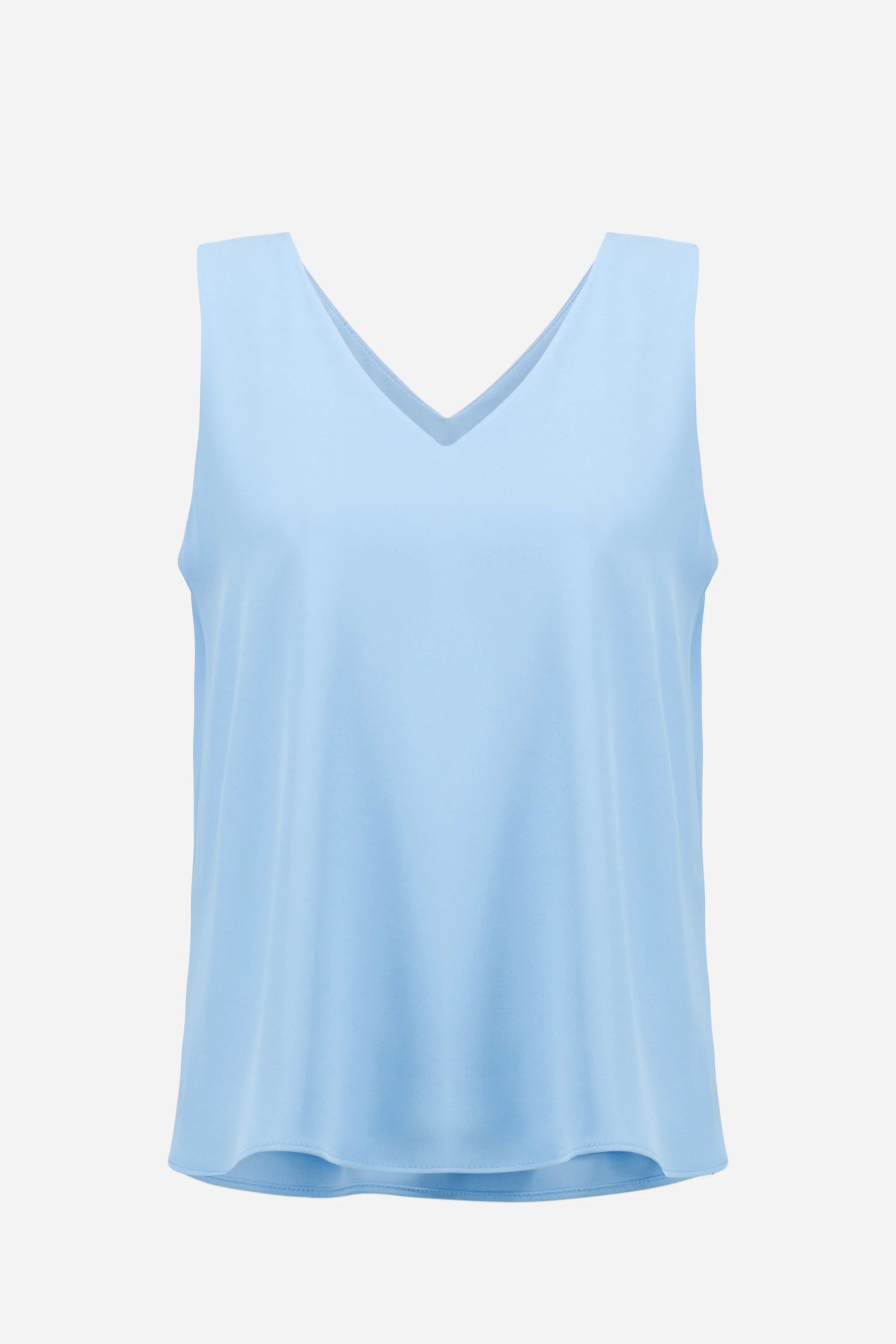 Light blue sleeveless top on a white background