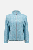 Light blue textured jacket on a white background