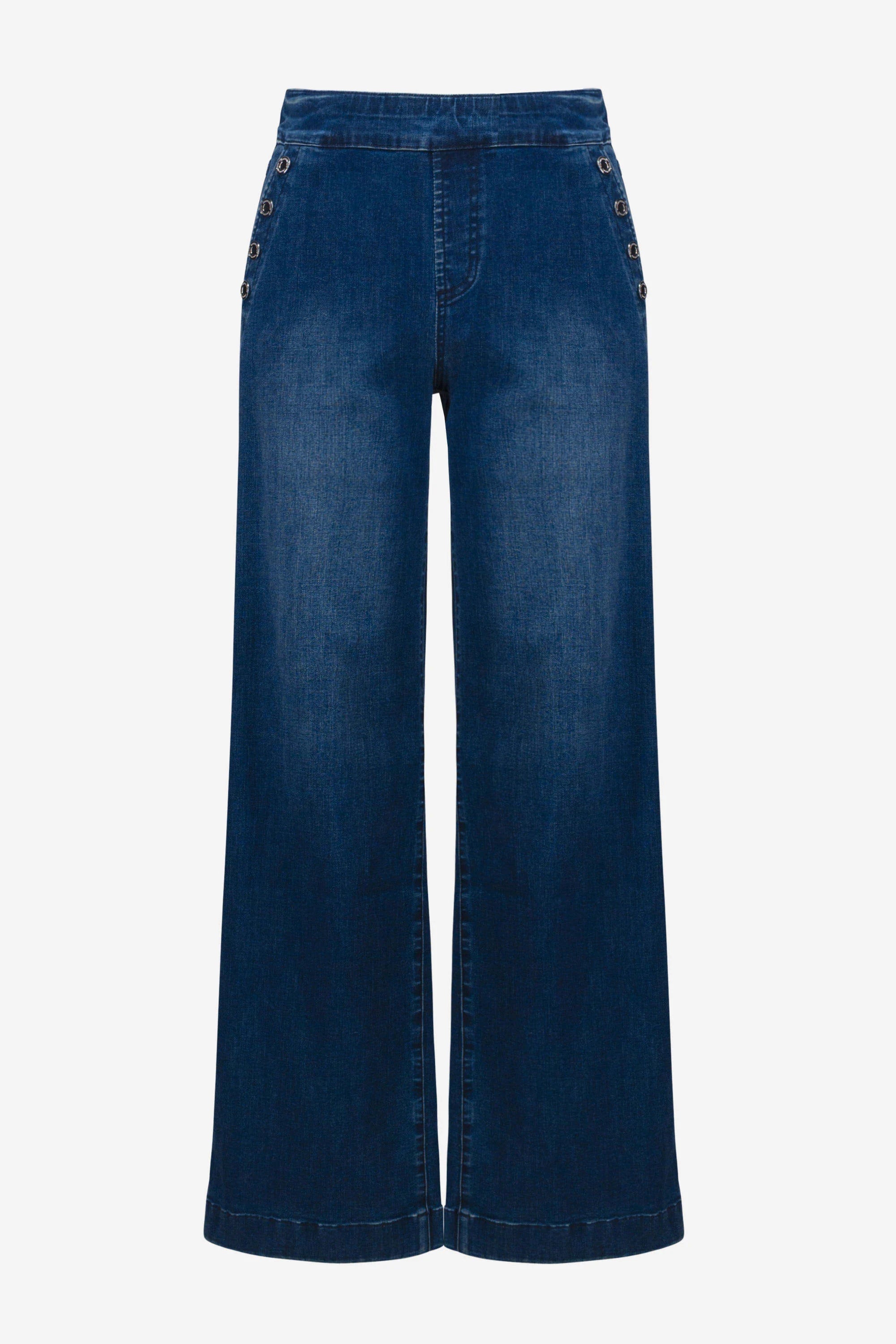 Blue jeans on a white background