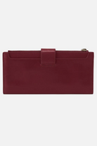Maroon clutch bag on a white background