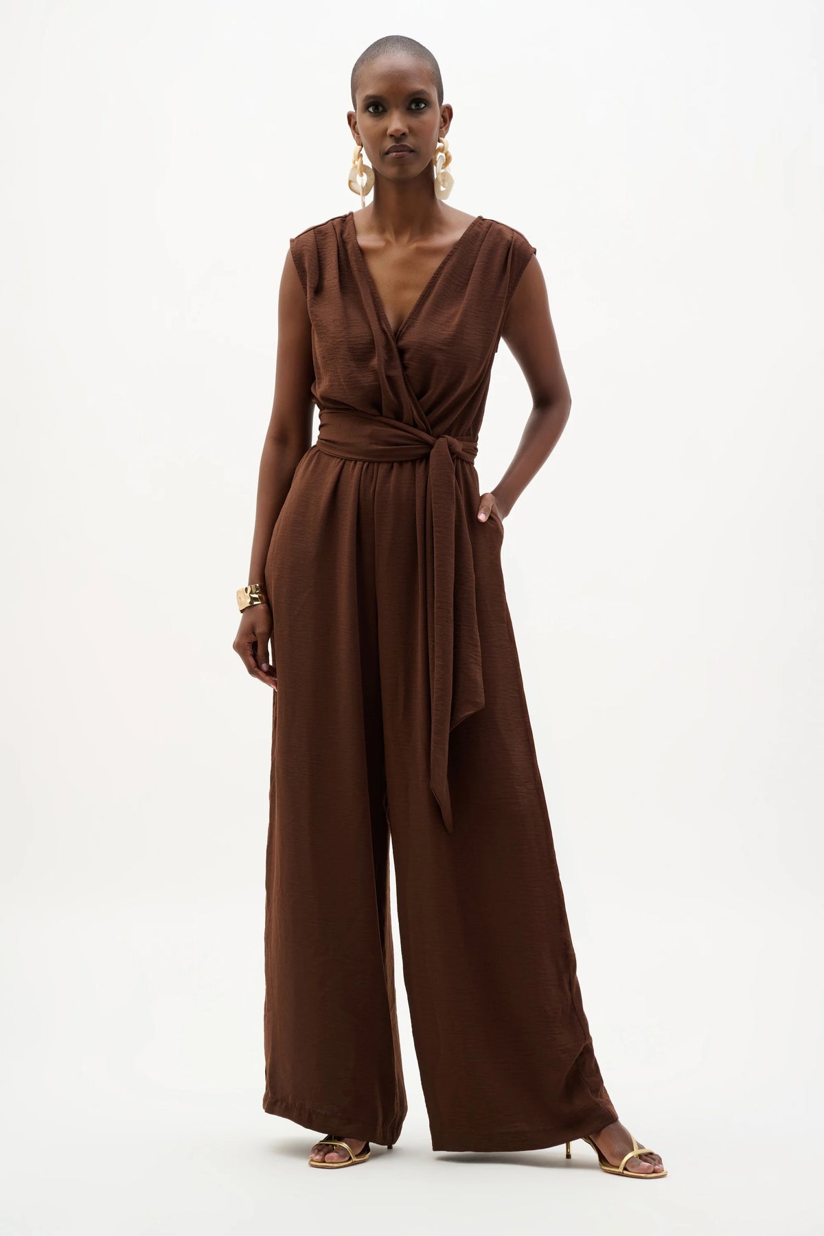 Woven Gauze Wide Leg Pull-On Jumpsuit- Mahogany – Rooted Boutique