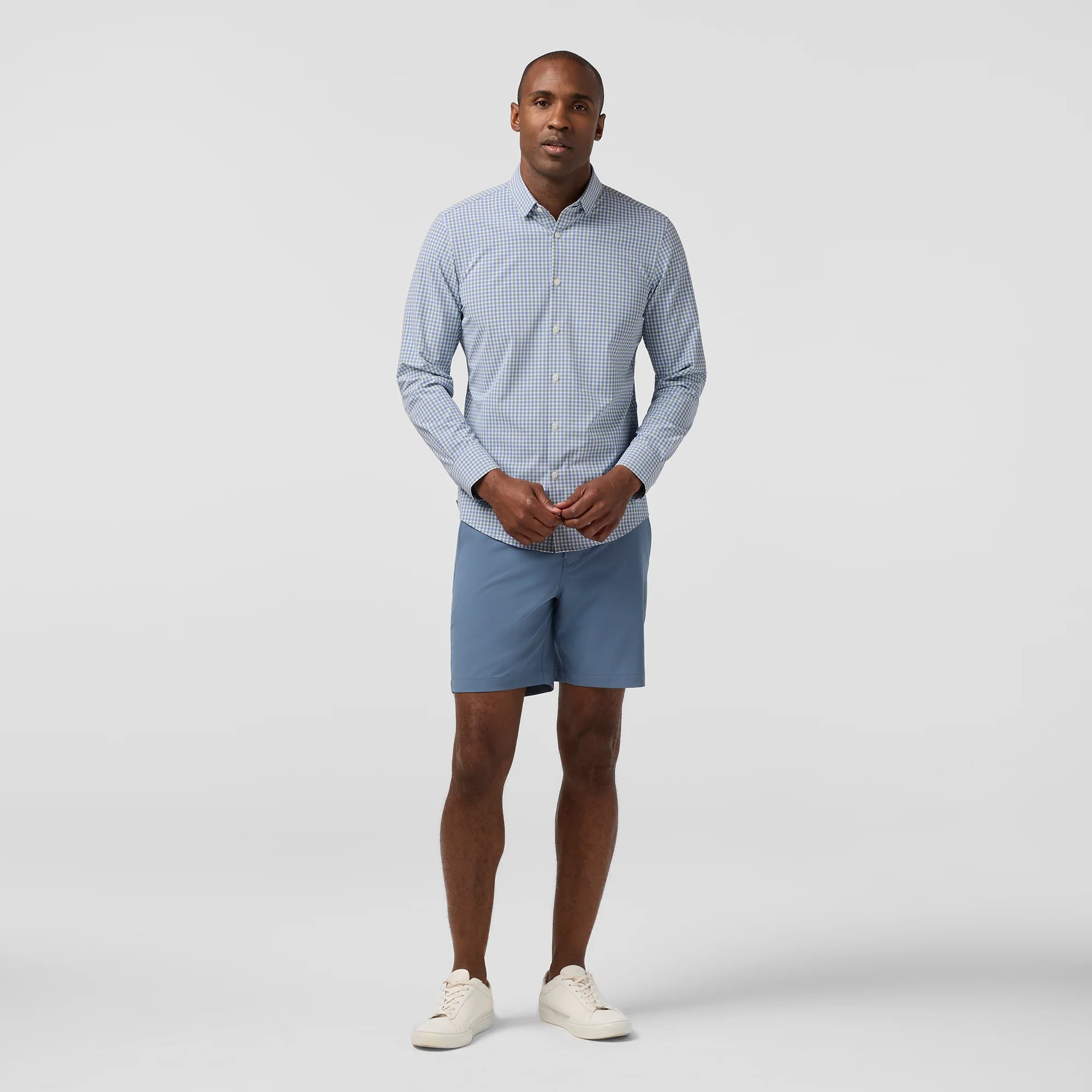 Leeward Dress Shirt Olive Miles Plaid- No Tuck M / Trim